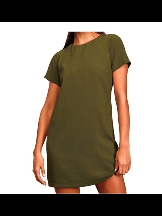 Lulus Dresses & Skirts - Lulu's Shift & Shout Olive Green Shift Mini Dress Large New With Tags